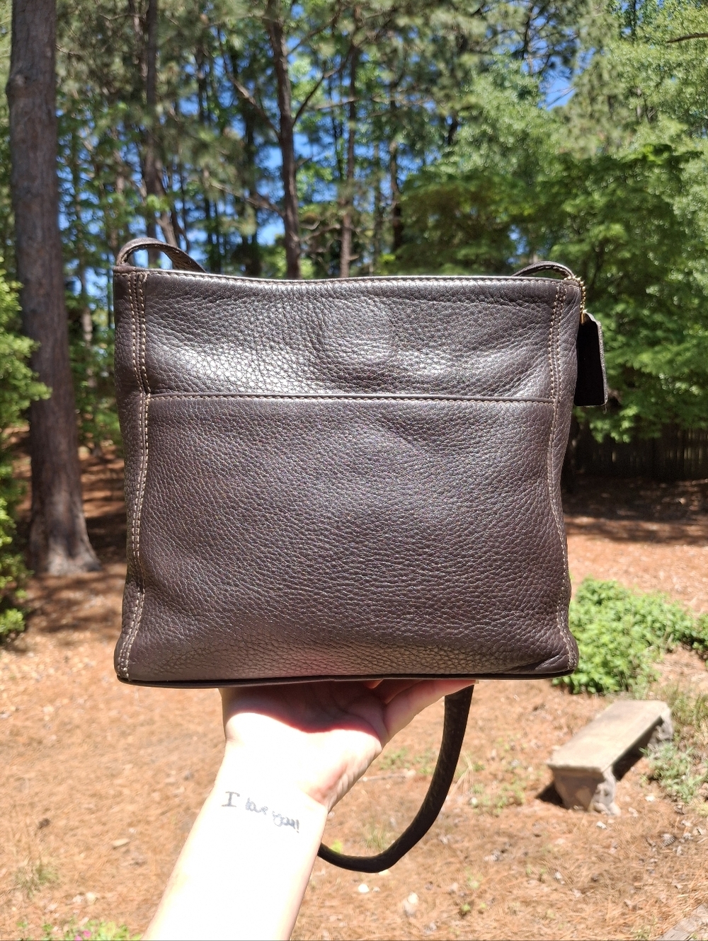 Vintage 1996 Coach Sonoma Brown Pebbled Leather Pocket Zip Crossbody #4924 - Picture 5 of 13